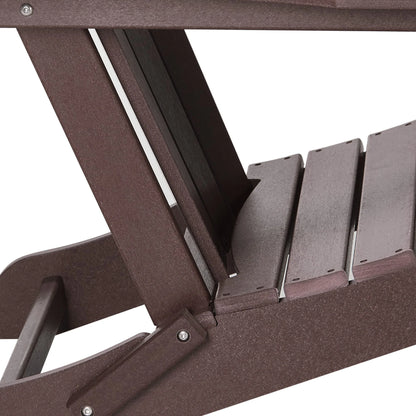 Westintrends Outdoor Folding HDPE Adirondack Chair, Patio Seat, Weather Resistant, Dark Brown