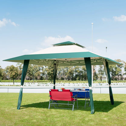 Topbuy 13'x13'Folding Gazebo Canopy Patio Outdoor Tent Party Shade Shelter Green
