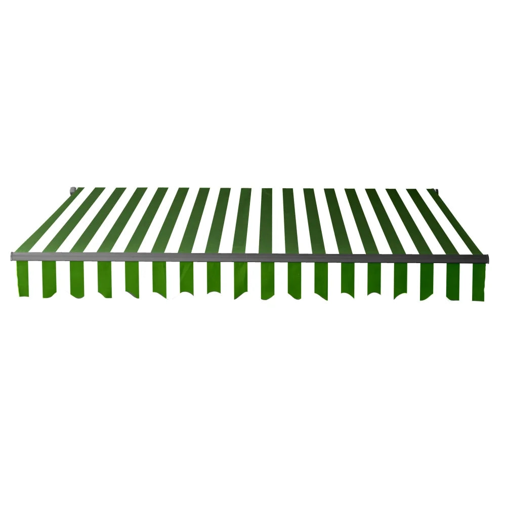 ALEKO 20' x 10' Grey White Stripes Retractable Motorized Patio Awning Sunshade