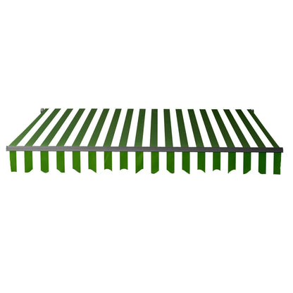 ALEKO 20' x 10' Grey White Stripes Retractable Motorized Patio Awning Sunshade