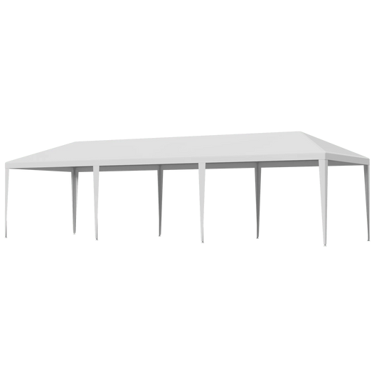 ZENSTYLE Patio Wedding Party Tent Set White Waterproof Canopy - 10 x 30' White