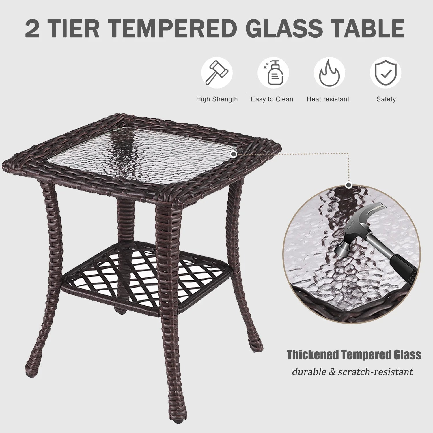 LayinSun 7 Pieces Outdoor Patio Furniture Set with Fire Pit Table, Rattan Wicker Sectional Swivel Rocker Chairs Sets