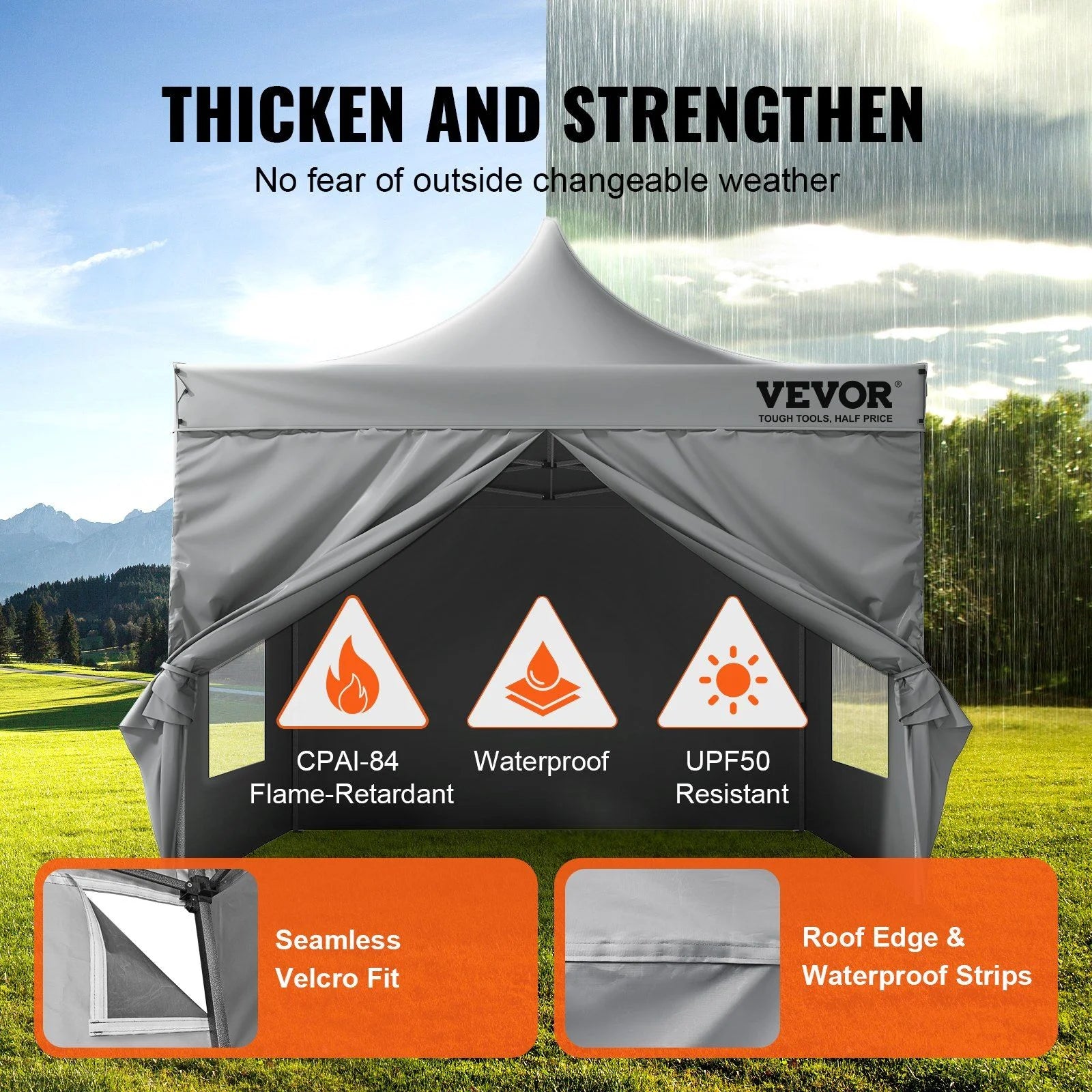HCY 10x10 FT Pop up Canopy with Removable Sidewalls, Instant Canopies Portable Gazebo & Wheeled Bag, UV Resistant Waterproof, Enclosed Canopy Tent for Outdoor Events, Patio, Backyard, Party, Camping