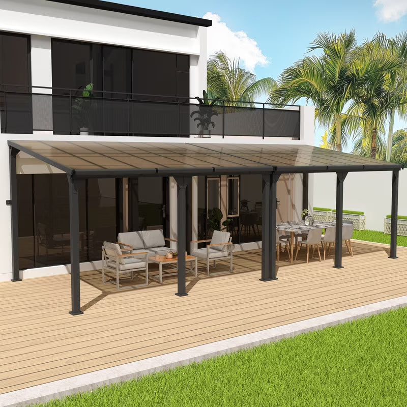 10 ft.10 ft. Hardtop Outdoor Gazebo Pergola Aluminum Framed with Sloping Pitched Roof for Garden, Patio