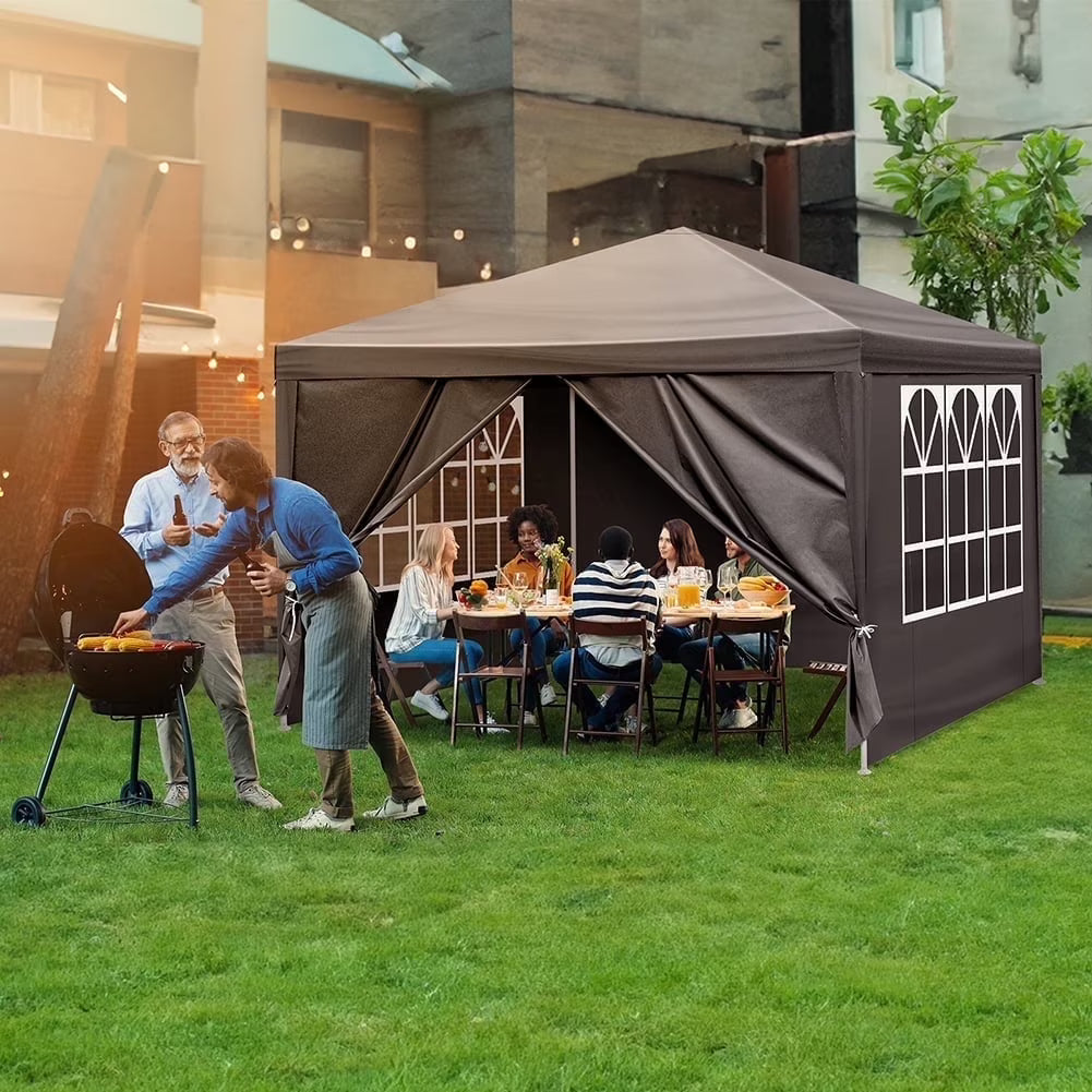 GVN 10'x10' Outdoor Canopy, Gazebo Waterproof Outdoor Canopy Patio Tent Party Tent for Wedding BBQ Cater, UV Resistant Waterproof Canopy Tent for Outdoor Events, Patio Backyard, Blue