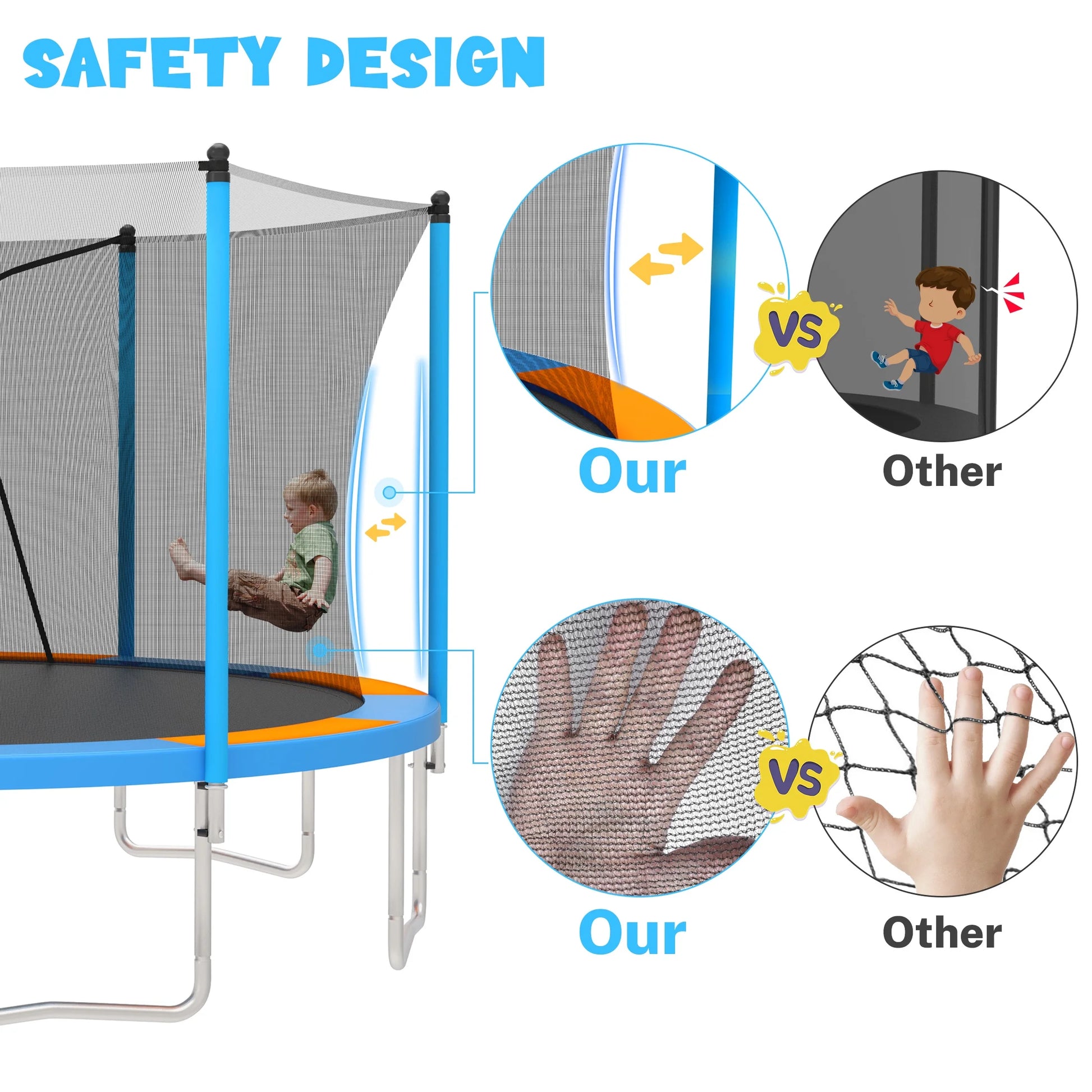 14Ft Trampoline for Kids and Adults, Outdoor Trampoline with Basketball Hoop, Segmart Upgrade Heavy Duty Trampoline with Enclosure Net & Ladder for Backyard Patio Garden
