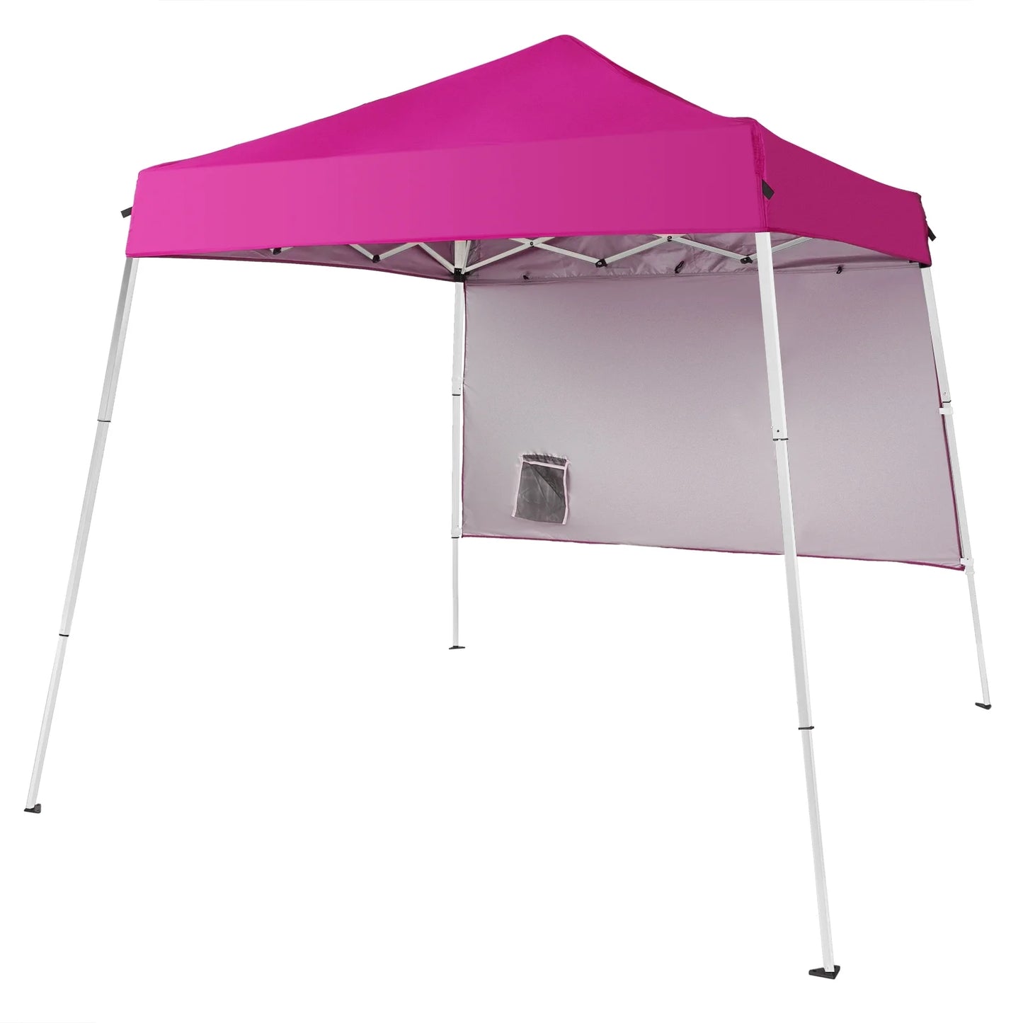 6x6ft Pop Up Canopy Tent - Portable Waterproof Gazebo for Camping & Patio Use, Easy Setup with Carry Bag & Slant Legs, Pink