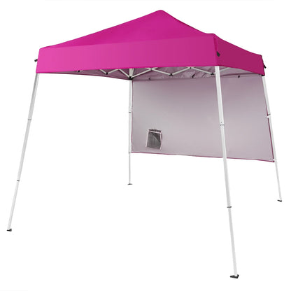 6x6ft Pop Up Canopy Tent - Portable Waterproof Gazebo for Camping & Patio Use, Easy Setup with Carry Bag & Slant Legs, Pink