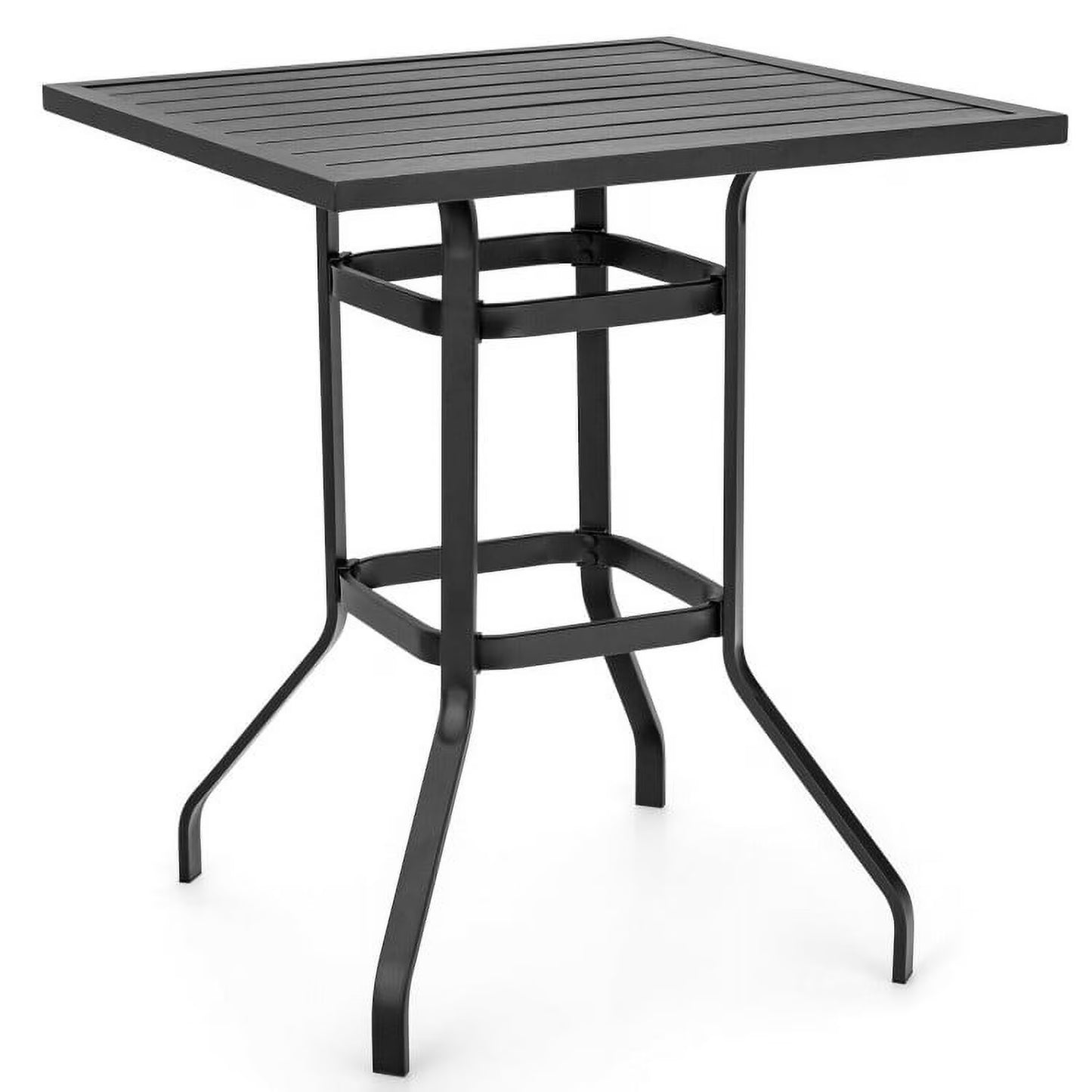 Aimee Lii 32 Inches Outdoor Steel Square Bar Table with Powder-Coated Tabletop, Outdoor Patio Furniture