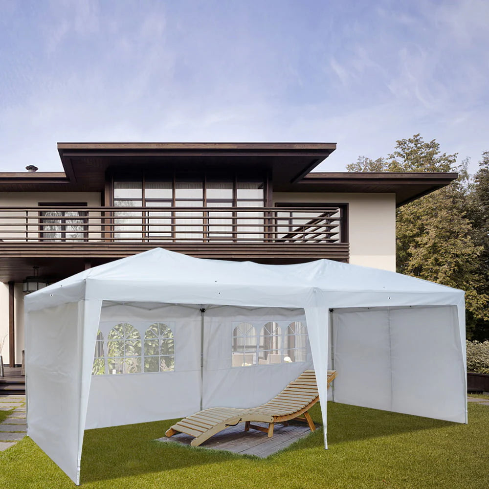 Zimtown 10' x 20' Ez Pop Up Party Tent Patio Wedding Canopy Gazebo Pavilion Car Tent W/4 Side Walls