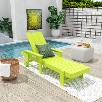 WestinTrends Shoreside Poly Reclining Chaise Lounge for Outdoor, Patio, Garden, Orange