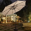 Costway 10ft Patio Solar Umbrella LED Patio Market Steel Tilt w/Crank Outdoor (Tan)