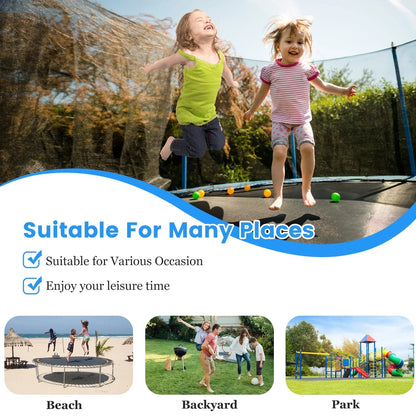 Trampoline for Kids and Adults, Segmart 10Ft Trampoline with Basketball Hoop, Outdoor Trampoline with Safety Enclosure Net and LED Lights, Recreational Trampoline for Backyard Patio