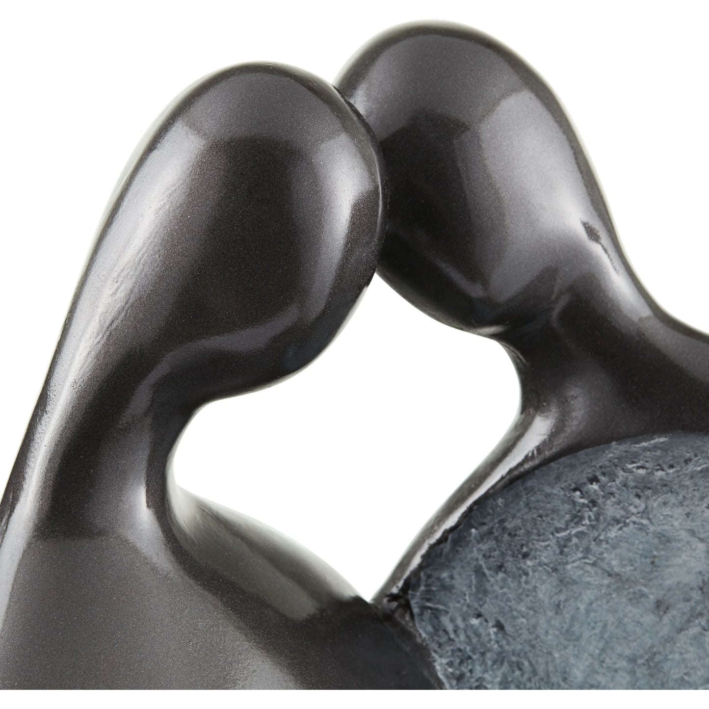 Modern Couple 47" High Large Indoor Outdoor Decor Black Resin Floor Fountain with Light LED Outside Garden Patio