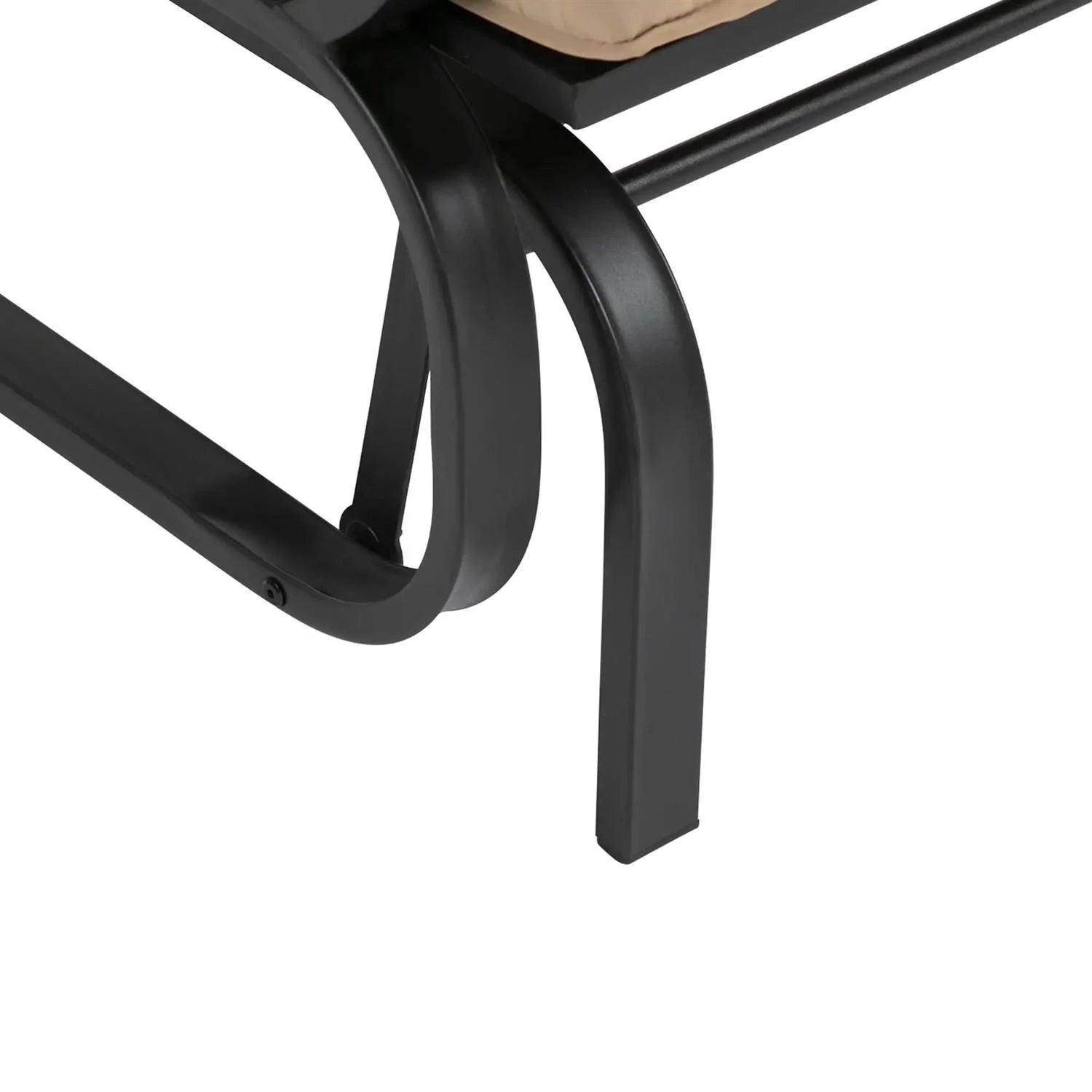 Demi Bonn Outdoor Glider Chairs Swing Glider Rocking Chair, Double Patio Bench, 2 Person Loveseat with Steel Frame, Cushions, Pillow Armrests, Beige