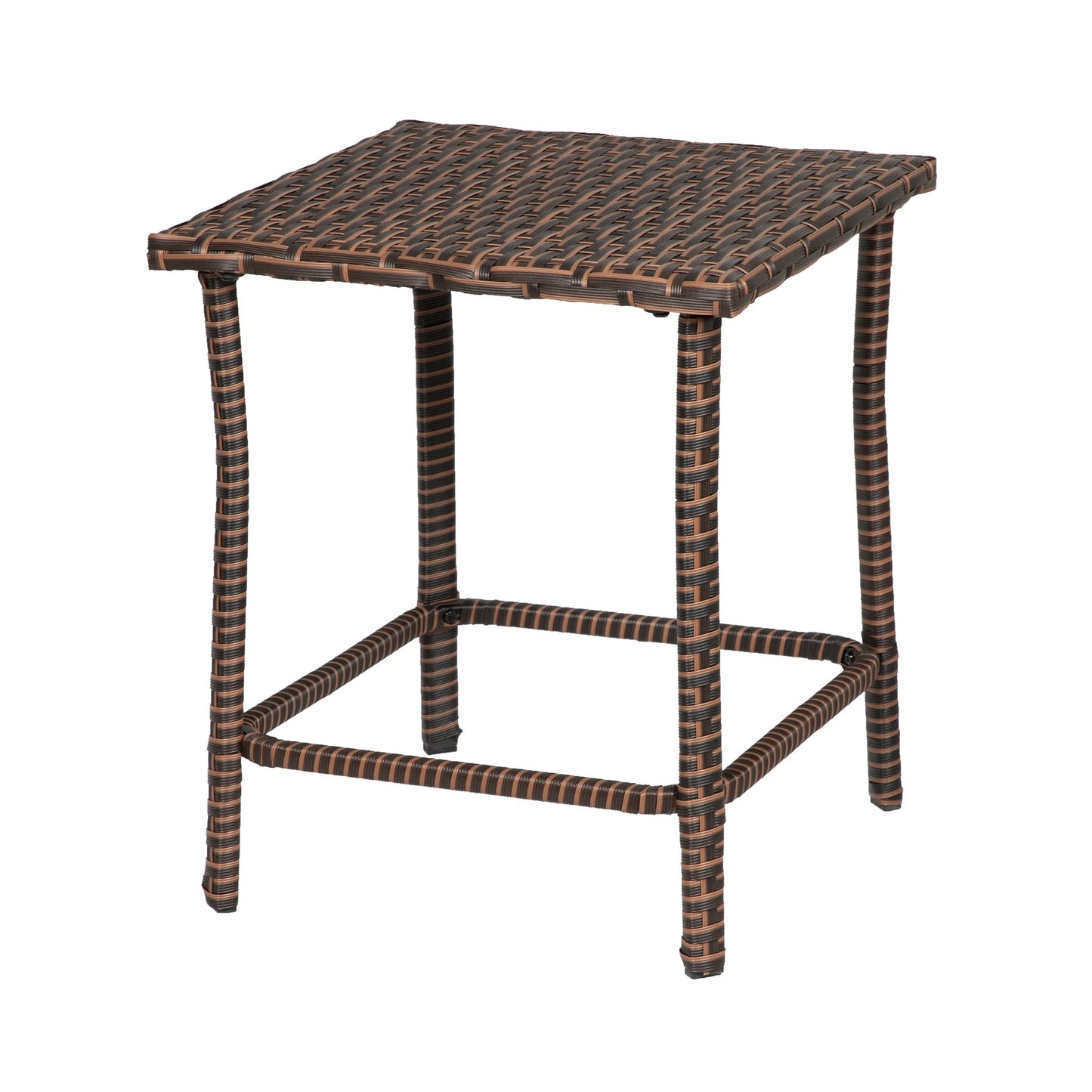 WestinTrends Roadhill 3 Piece Patio Set, All Weather PE Rattan Wicker Patio Bistro Sets Outdoor Balcony Porch Chairs Set of 2, Brown and Beige