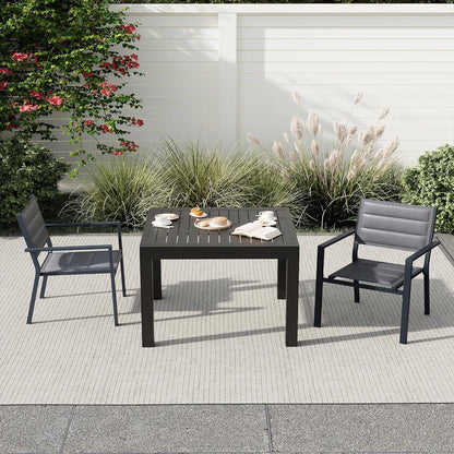 2 Piece Metal Patio Stackable Dining Chairs Set,Ventilated Material Stackable Outdoor Chairs Textilene Fabric Outdoor Aluminum Stacking Dining Chair Patio Dining Chairs