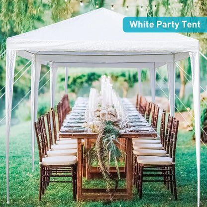 10'x30' Heavy Duty Outside Party Tent, Waterproof Event Tent for Beach Wedding Camping, Durable Outdoor Event Tent for Patio Garden BBQ Shelter, White