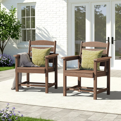 KINGYES 7-Piece Outdoor Dining Set, HDPE Patio Table and Chairs with Umbrella Hole, Gray