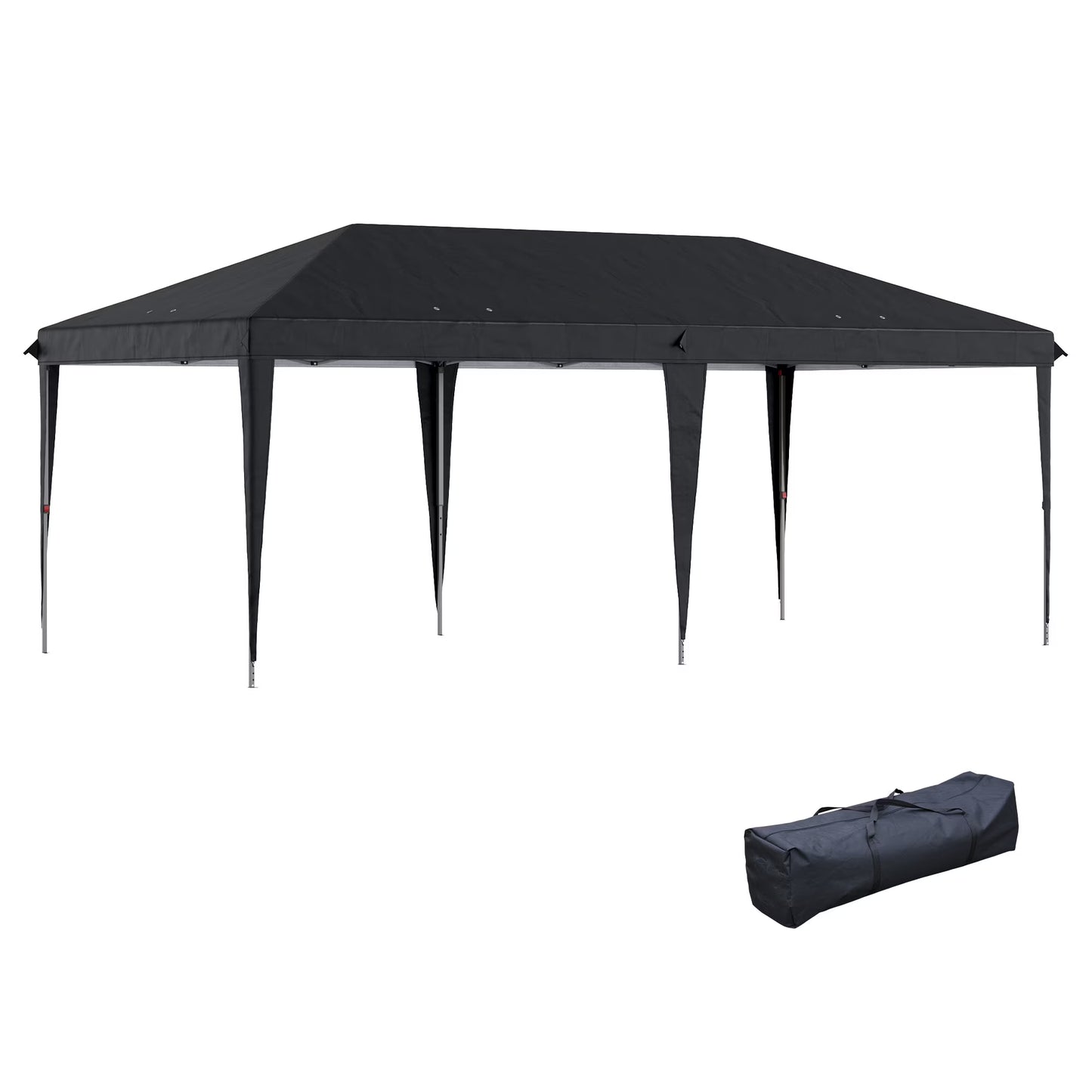DUOSONG Outsunny Slant Leg Pop Up Canopy Tent With Netting And Carry Bag, Instant Sun Shelter, Tents For Parties, Height Adjustable, For Outdoor, Garden, Patio, (11.5'X11.5' Base/10'X10' Top),