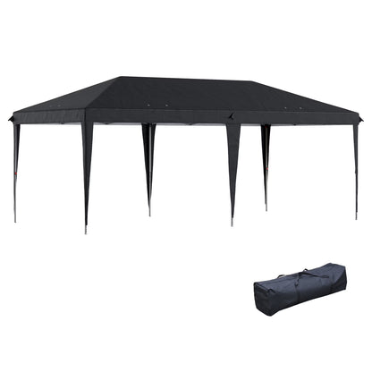 DUOSONG Outsunny Slant Leg Pop Up Canopy Tent With Netting And Carry Bag, Instant Sun Shelter, Tents For Parties, Height Adjustable, For Outdoor, Garden, Patio, (11.5'X11.5' Base/10'X10' Top),