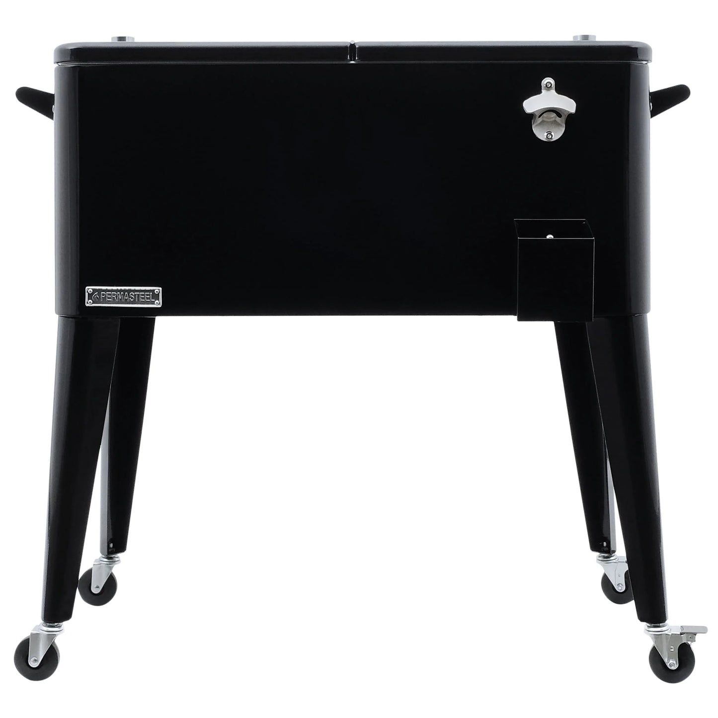 Permasteel 80-Qt Classic Outdoor Steel Patio Cooler on Wheels, Beverage Rolling Cart, Pink