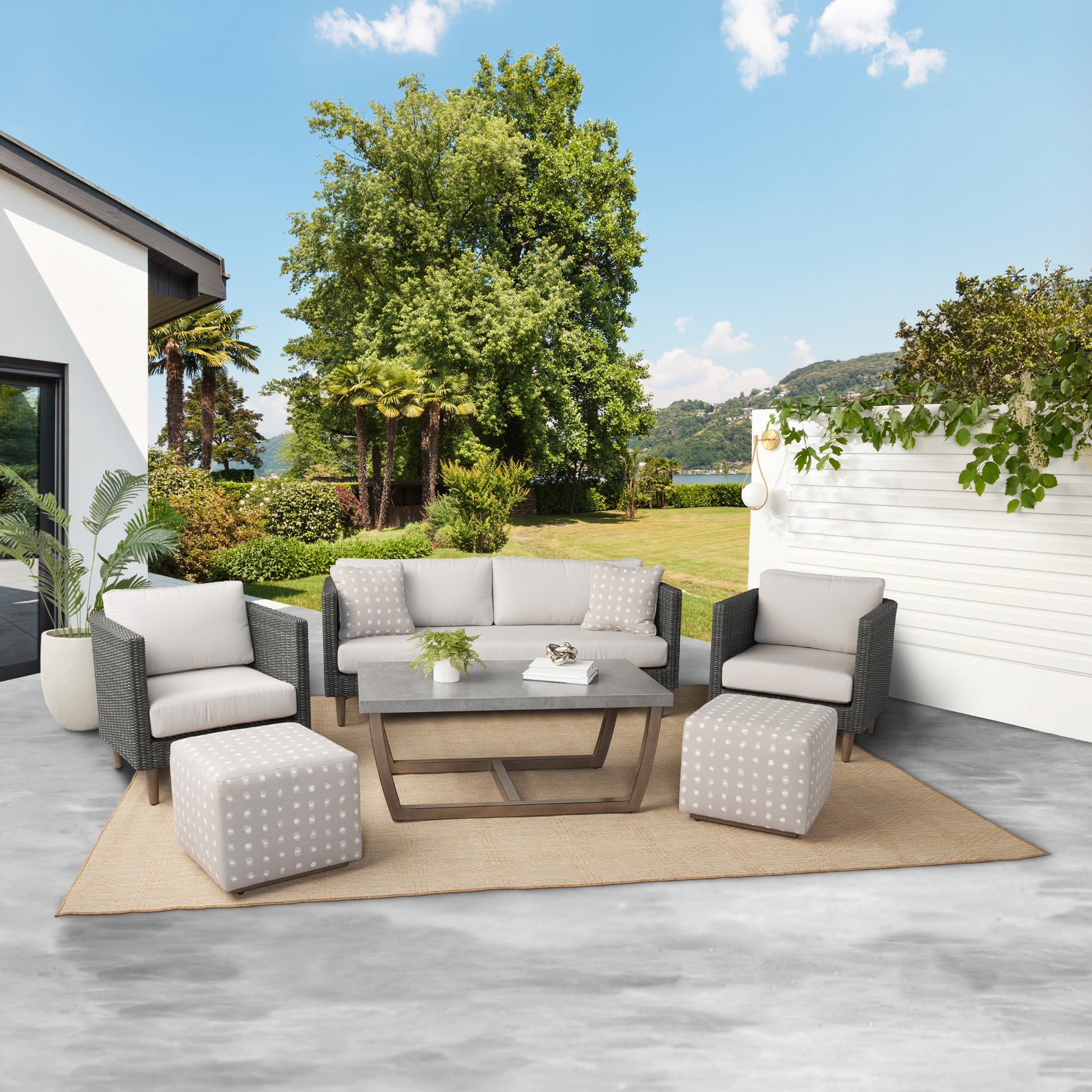 Agio Volos 6-piece Woven Outdoor Patio Seating Set