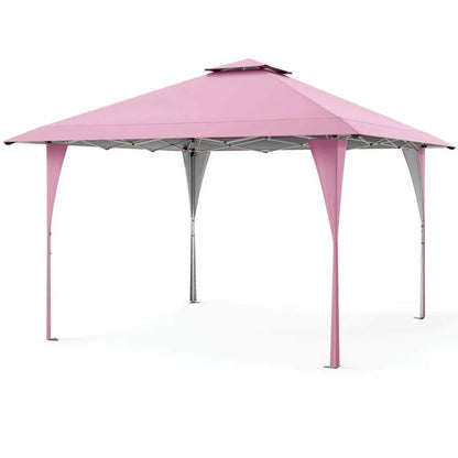 Spaco 13 X 13 FT Pop up Canopy Tent, Canopy with Portable Carrying Bag 8 Stakes and 4 Wind Ropes for Patio, Garden, Backyard, Pink