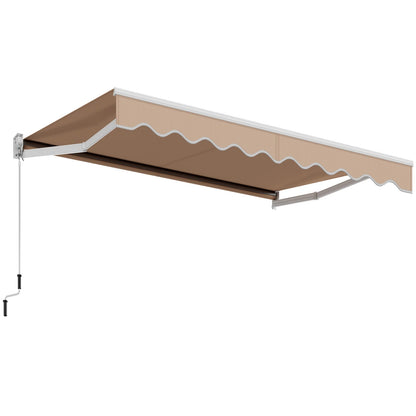 Costway 10' x 8' Retractable Awning Patio sun shade w/Crank Handle