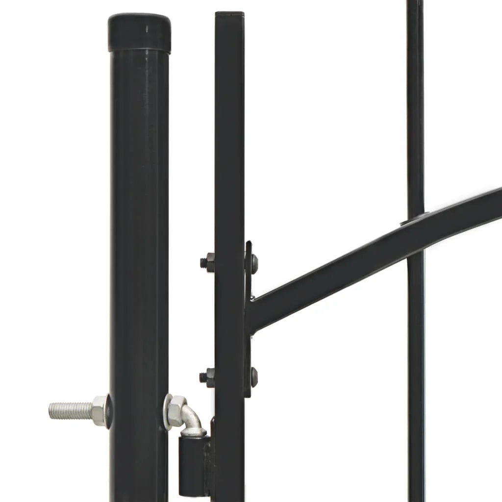 vidaXL Fence Gate Metal Fence Post Garden Gate for Outdoor Patio Lawn Steel
