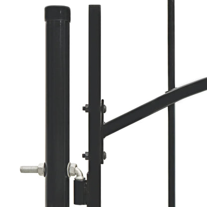 vidaXL Fence Gate Metal Fence Post Garden Gate for Outdoor Patio Lawn Steel