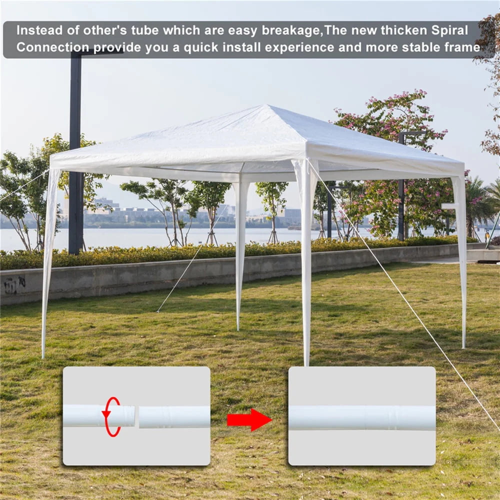 Wedding Party Tent, SEGMART 10' x 10' Outdoor Canopy Tent without SideWalls, Upgraded White Backyard Tent for Outsides, Patio Gazebo Tent BBQ Shelter for Garden Camping Grill, LLL511