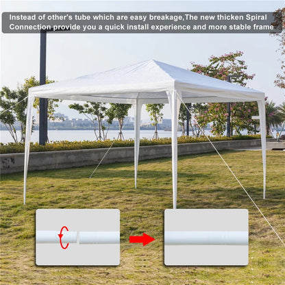 Wedding Party Tent, SEGMART 10' x 10' Outdoor Canopy Tent without SideWalls, Upgraded White Backyard Tent for Outsides, Patio Gazebo Tent BBQ Shelter for Garden Camping Grill, LLL511