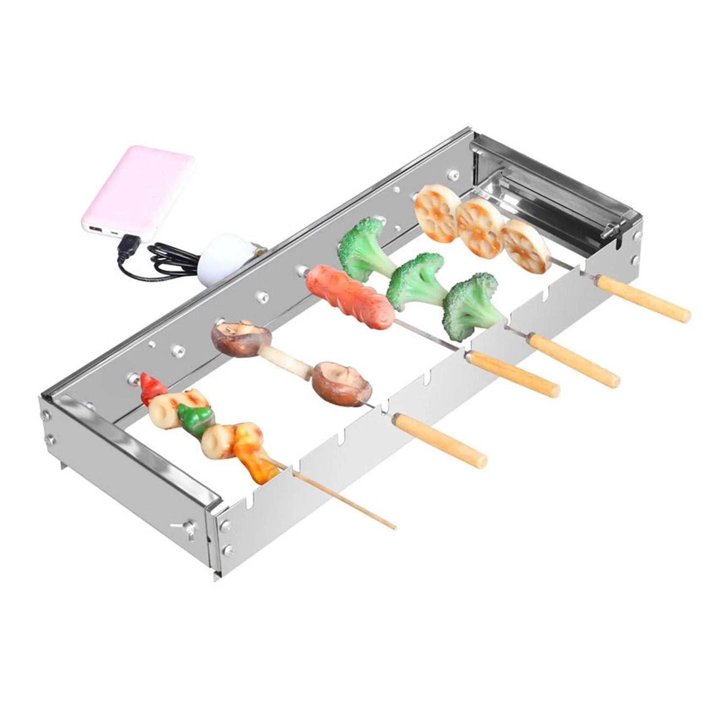 Automatic flips frame Tool Set Adjustable Width Easy to Install Grilling Stand DIY Barbecue Grill for Backpacking Hiking Patio backyards bbq 60cm