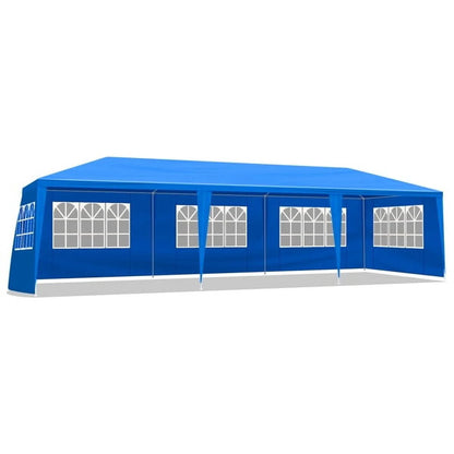 ALFRESCO 10'x30' Waterproof Outdoor Party Tent with 8 Removable Sidewalls - Perfect for Patio Weddings, Blue