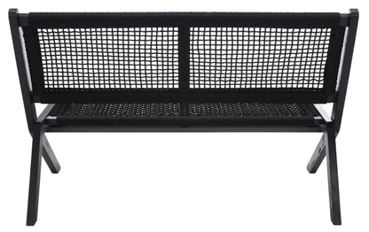 SAFAVIEH Kobina Outdoor Patio, Bench, Black