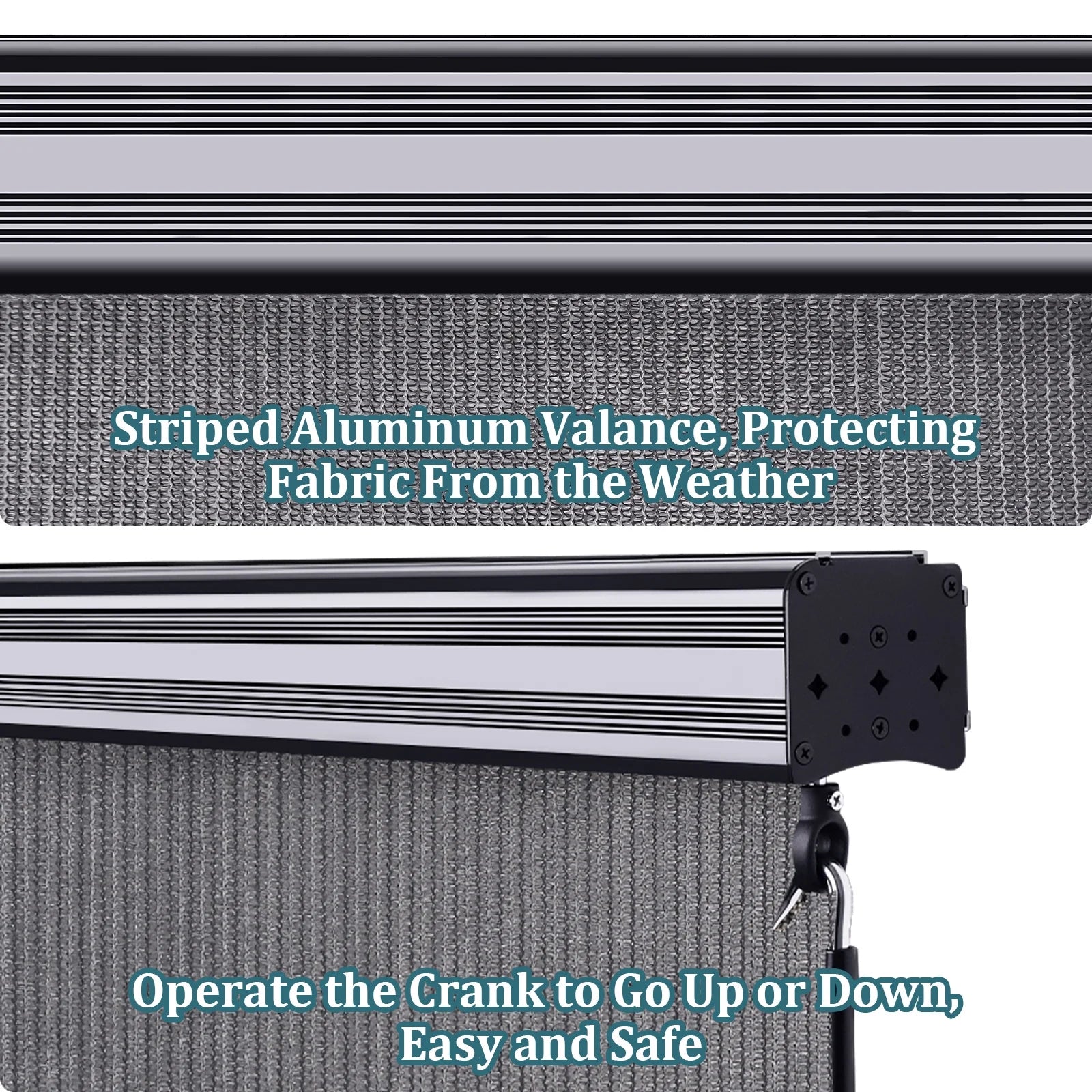 Shade& Beyond Premium Outdoor Roller Shade, Patio Roll Up Blinds with Valance, 6X6FT, Mocha