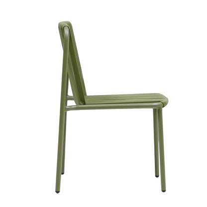 Christopher Knight Home Modern Rattan Patio Dining Chairs, Metal Frame, Green, Set of 2
