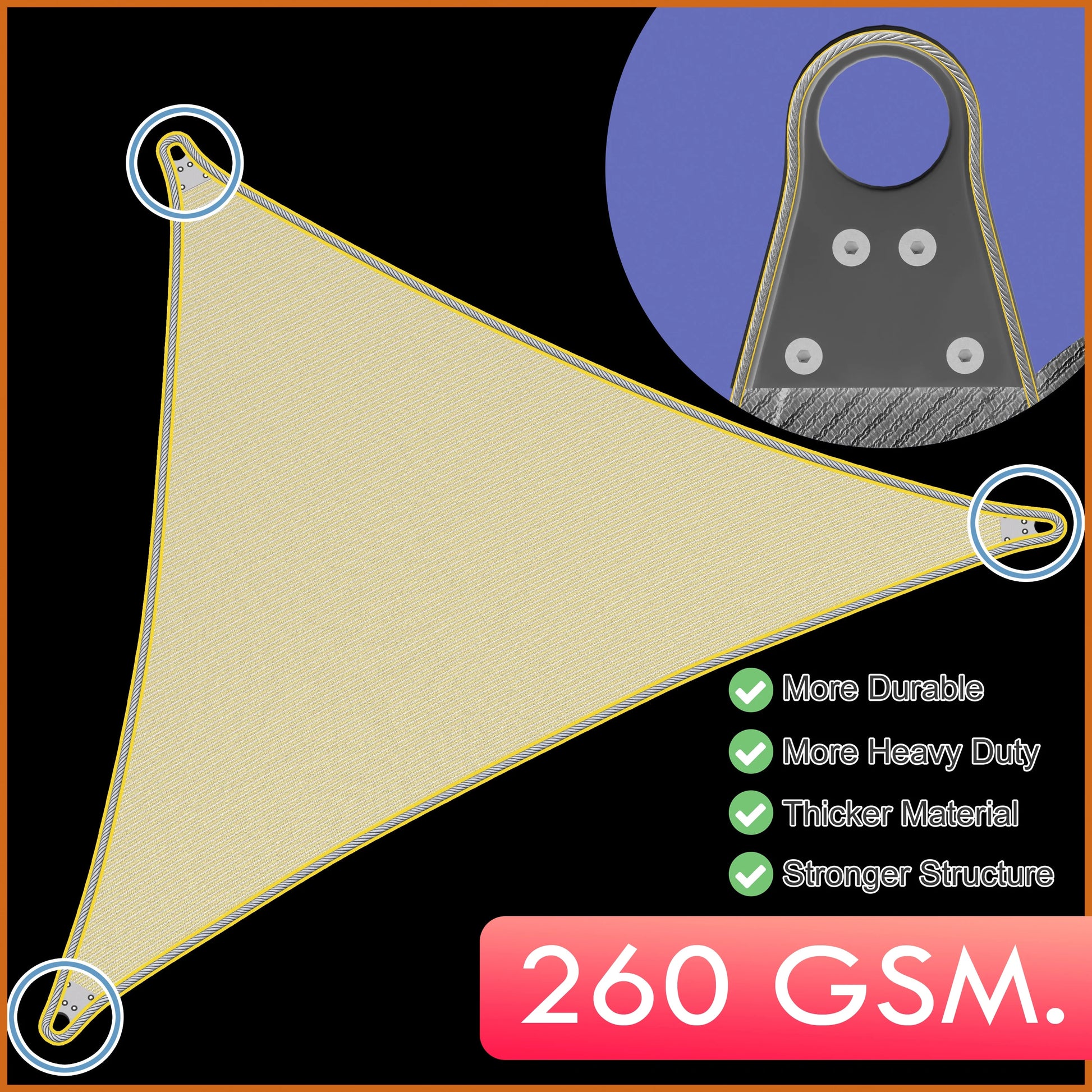 Colourtree 6' x 13' Green Super Ring Customized Size Order To Make Sun Shade Sail CTAWRN canopy Awning Shades for Patio-260 GSM-Commercial Standard Heavy Duty