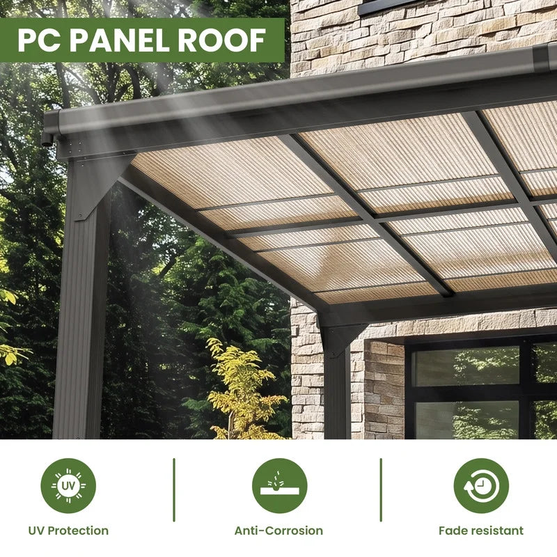 10 ft.10 ft. Hardtop Outdoor Gazebo Pergola Aluminum Framed with Sloping Pitched Roof for Garden, Patio