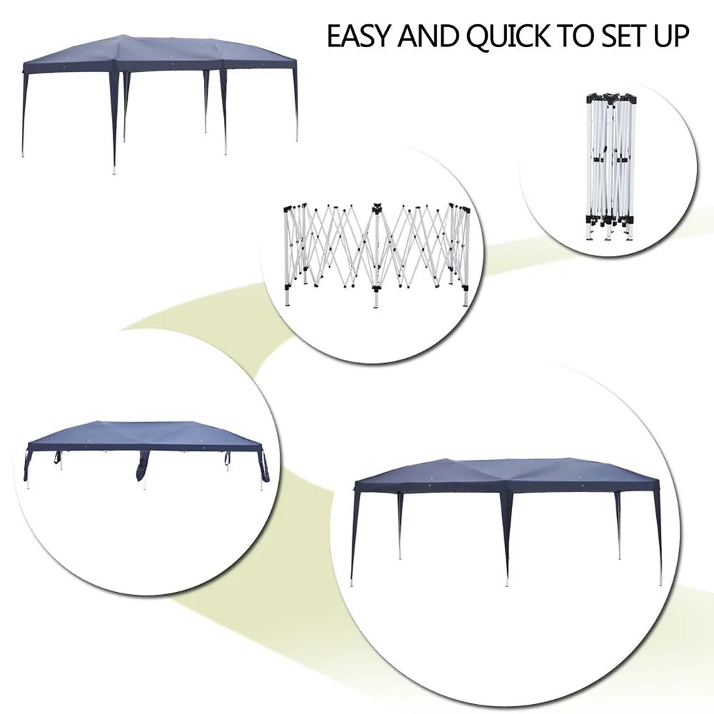 EDOEMSE 10x20 Outdoor Tent Canopy, Home Use Outdoor Camping Waterproof Folding Tent with Carry Bag, UV Resistant Waterproof Canopy Tent for Outdoor Events, Patio Backyard, Blue