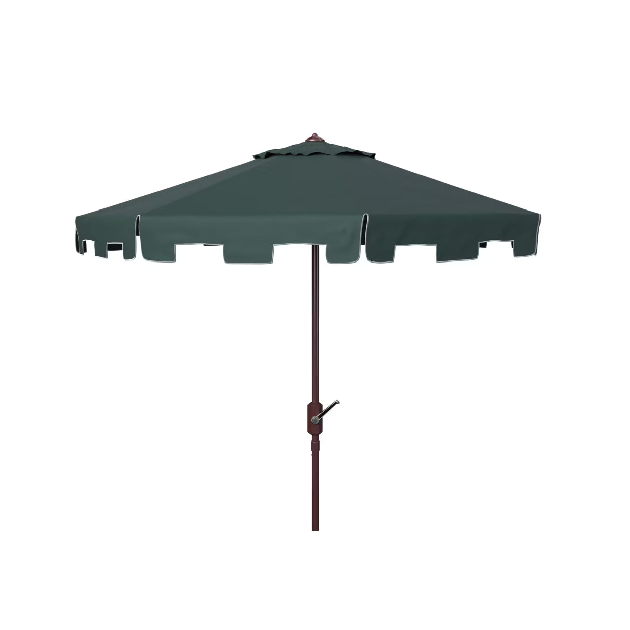 SAFAVIEH Zimmerman 11' Market Crank Round Patio Umbrella, Baby Blue/White