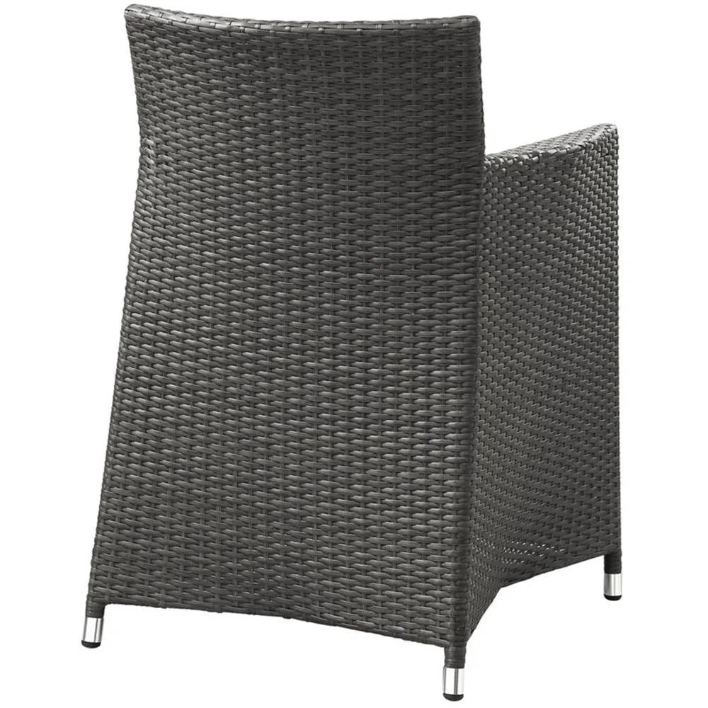 Afuera Living Rattan Outdoor Patio Armchair in Gray/White (Set of 2)