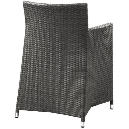 Afuera Living Rattan Outdoor Patio Armchair in Gray/White (Set of 2)