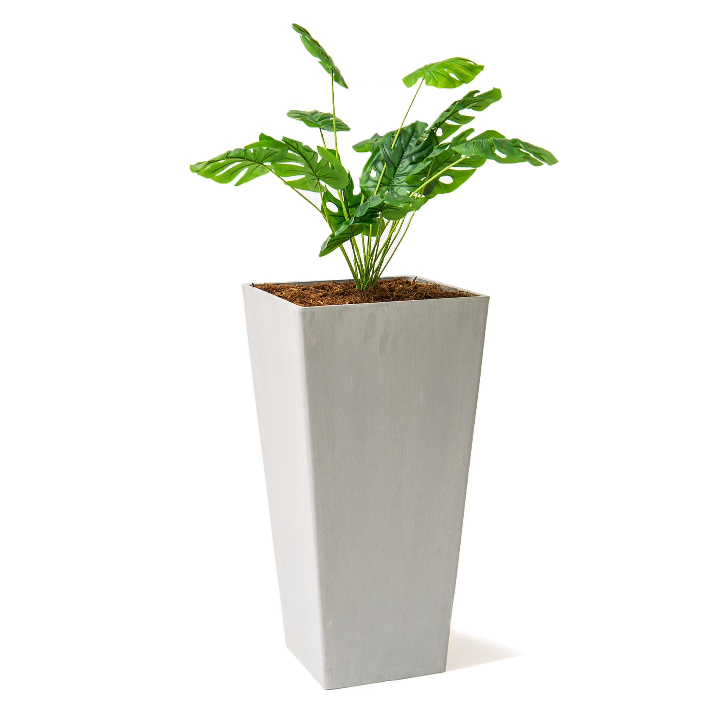 XBrand Modern 30-Inch Tall Square Planter, Modern Tapered Planter Perfect for Indoor & Outdoor Planter, Patio Décor, Black