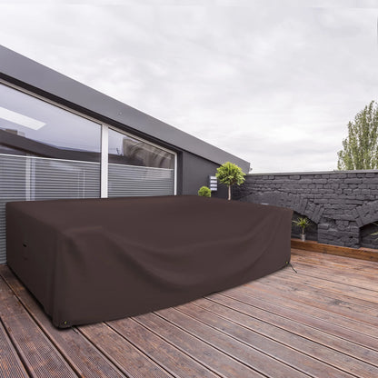 Covers & all Sectional Sofa Cover, Heavy duty 18 Oz Waterproof UV & Weather resistant, Outdoor Patio Couch Furniture Protector with Air Pockets & Drawstrings (83"L x 52"W x 29"H, Coffee)
