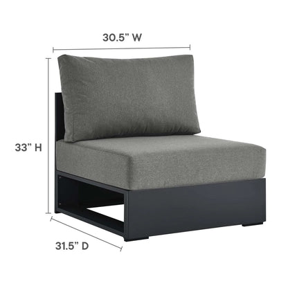 Modular Lounge Sectional Sofa Set, Grey Gray, Aluminum Metal, Outdoor Patio Balcony Cafe Bistro Garden Hospitality Restaurant, Modern Contemporary HB36639