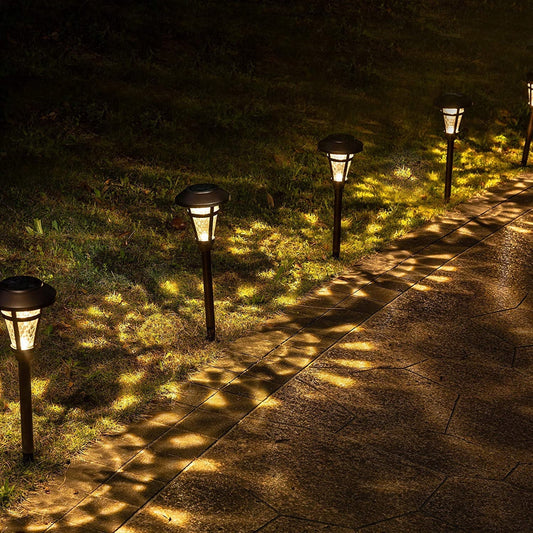 GIGALUMI Solar Pathway Lights Outdoor, 6 Pack Super Bright High Lumen Solar Powered LED Garden Lights for Lawn, Patio, Yard