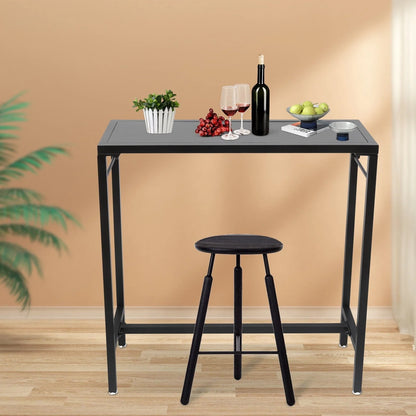 Outdoor Bar Table - 39" Narrow Rectangular Bar Height Pub Table, Tall Bar Height Table Sturdy Metal Frame Tall Table Counter with Feet, for Patio, Balcony, Dinning Room,Garden