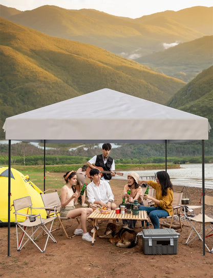 Danolapsi 10x10 Ft Pop Up Canopy Tent Easy One Person Set-up,Easy Outdoor Sun Shade,Instant Portable Shelter with 4 Stakes,4 Ropes,4 Sandbags for Patio, Outdoor Activities